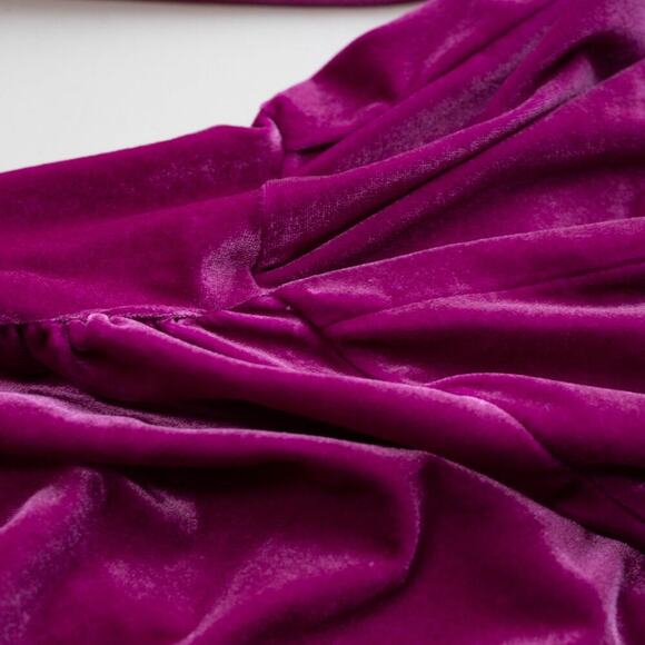 Atlein Collective Pink Velvet Ruched Dress - Size L - Picture 9 of 10